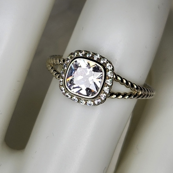 Square Cut S925 Ring Rope Band - Picture 1 of 2